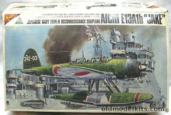 Nichimo 1/48 Aichi E13A1b 'Jake' Japanese Navy Type-0 Reconnaissance Floatplane - Motorized, S4803-450 plastic model kit